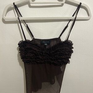 Bershka Chocolate Ruffled Camisole